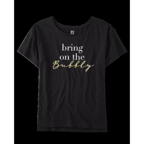 Bring On The Bubbly Graphic Black Relaxed Fit T-Shirt - Picture 5 of 6